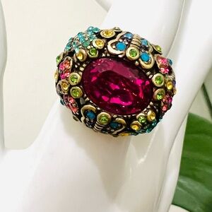 Heidi Daus SIZE 10 “Spring Bling” Vintage Swarovski Crystals critters ring